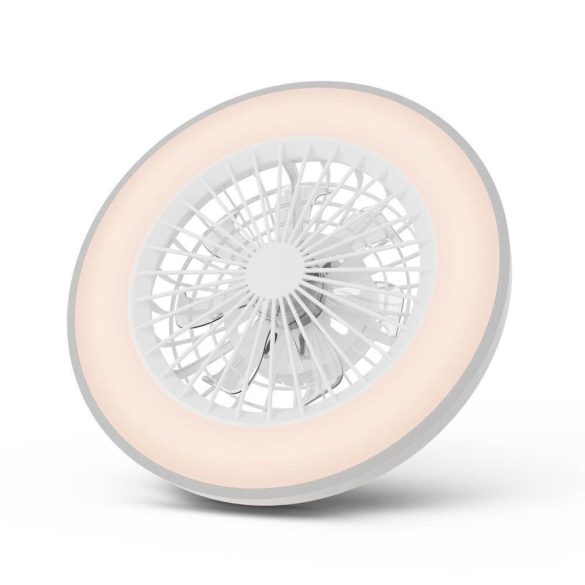 Avide Mennyezeti lámpa ventilátorral Wanda ezüst, 2x24W+15W motor, távirányítós