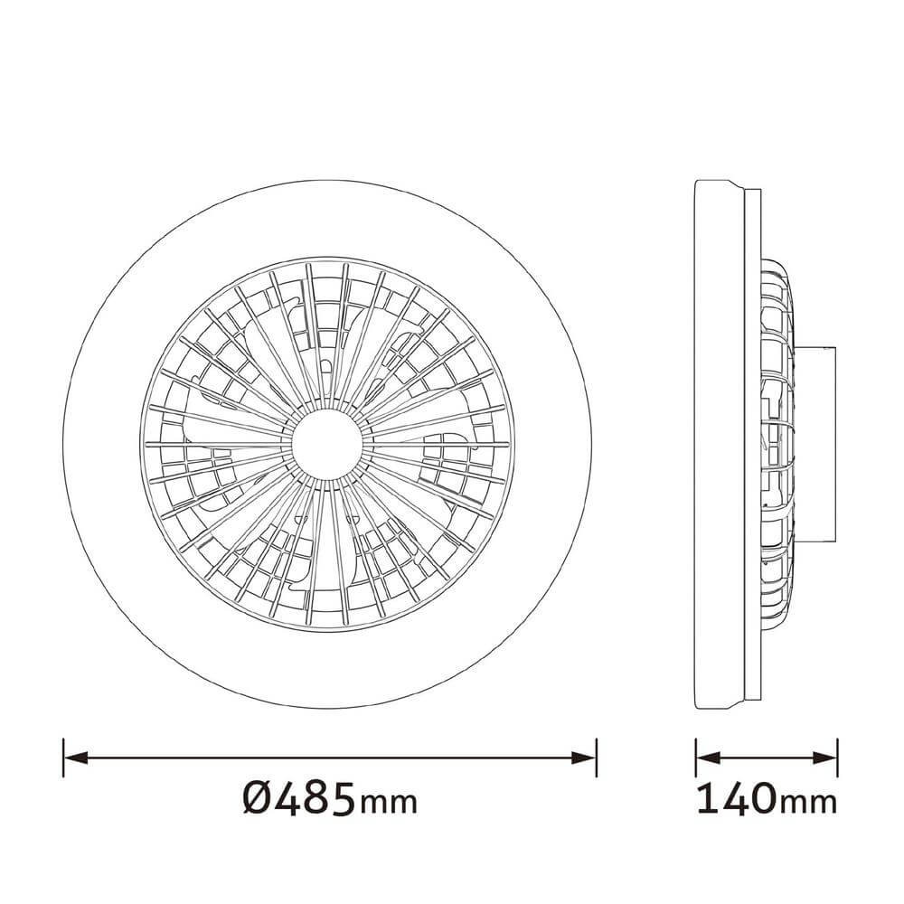 Avide Mennyezeti lámpa ventilátorral Wanda ezüst, 2x24W+15W motor, távirányítós