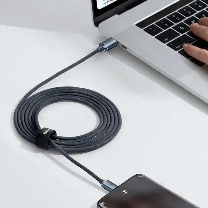 Baseus  USB-C PD 2.0 120cm Crystal Quick Charge 3.0 5A kábel 100W gyorstöltés