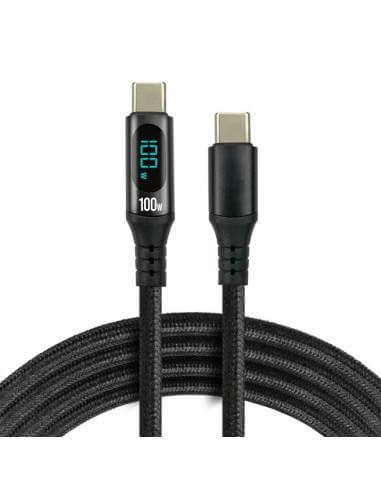everActive USB-C PD E-Marker LCD kábel Power Delivery 3.0 5A/20V 100W 1m fekete