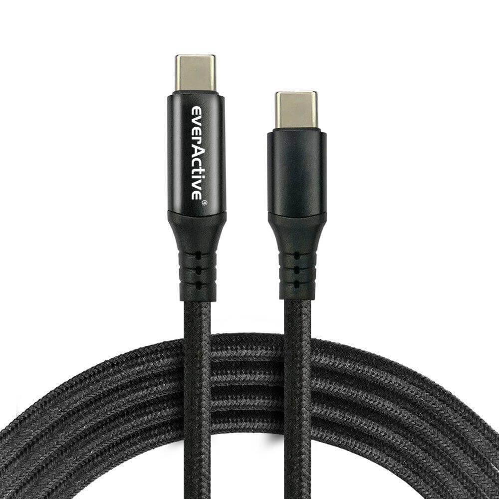 everActive USB-C PD E-Marker LCD kábel Power Delivery 3.0 5A/20V 100W 2m fekete