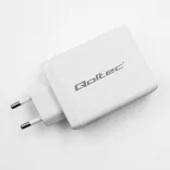 Qoltec USB töltő 100W GaN 100W GaN |5-20V| 1.5-5A | 2x USB-C PD | 1x USB QC 3.0