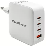 Qoltec USB töltő 140W GaN |5-20V| 2.5-5A | 3x USB-C PD | 1x USB QC 3.0