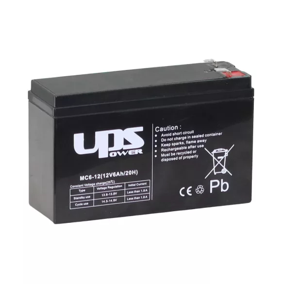 UPS Power 12V 6Ah zselés akkumulátor (MC6-12)