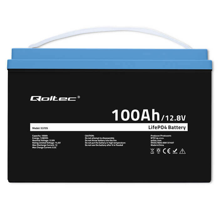 Qoltec LiFePO4 Akkumulátor 12.8V 100Ah 1280Wh BMS