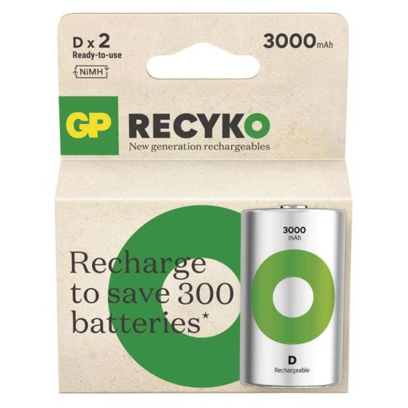 GP Recyko D 3000mAh Ni-MH akkumulátor 2db/bl (ár/db)