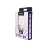 Entac Hálózati gyorstöltő PD & QC, USB + USB-C, 20W, fehér