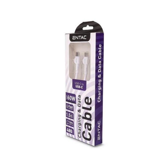 Entac Kábel USB-C -> USB-C Classic Fehér 150cm