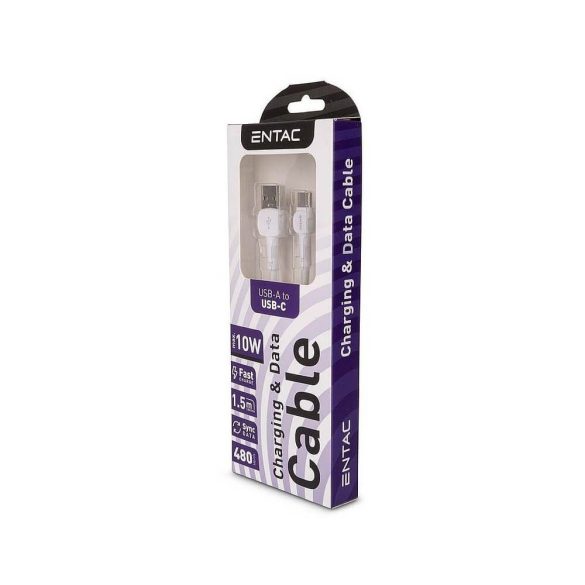 Entac Kábel USB-A -> USB-C Classic Fehér 150cm