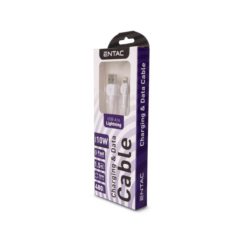 Entac Kábel USB-A -> Lightning Classic Fehér 150cm