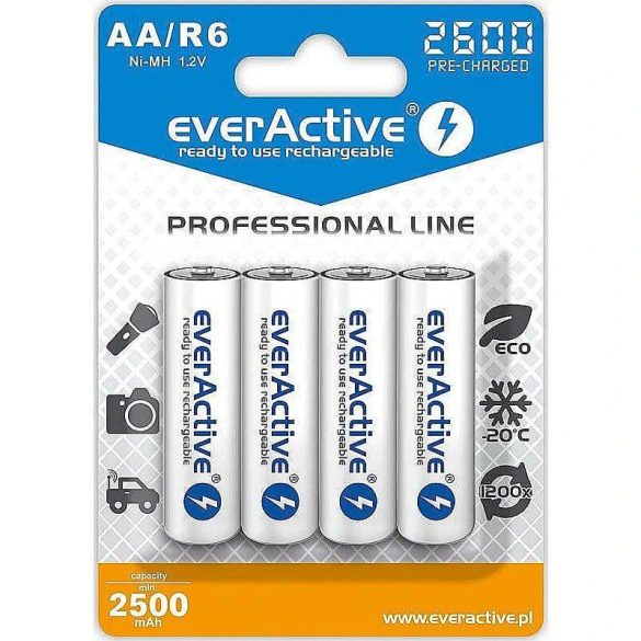 everActive AA 2600mAh Professional Line akku (ár/db)