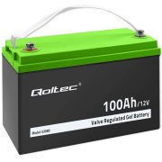   Qoltec GEL Akkumulátor 12V 100Ah lakókocsihoz, hajóhoz, biztonsági rendszerekhez