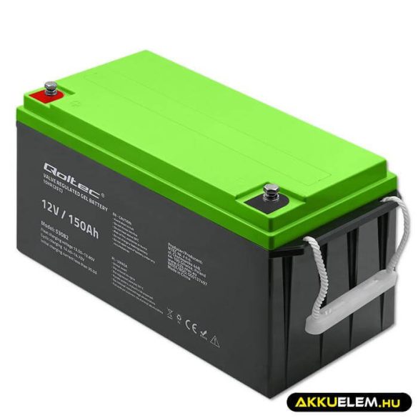 Qoltec GEL Akkumulátor 12V 150Ah lakókocsihoz, hajóhoz, biztonsági rendszerekhez