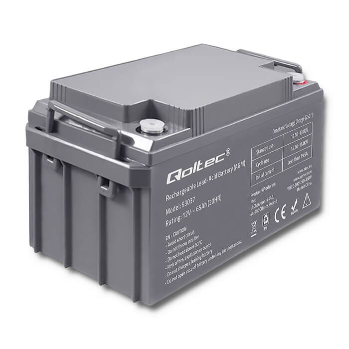 Qoltec AGM Akkumulátor 12V 65Ah  max 780A