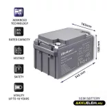 Qoltec AGM Akkumulátor 12V 65Ah  max 780A