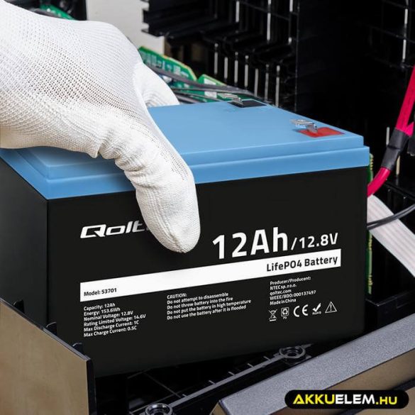 Qoltec LiFePO4 Akkumulátor 12.8V 12Ah 153.6Wh BMS
