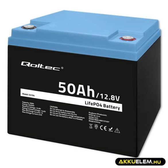 Qoltec LiFePO4 Akkumulátor 12.8V 50Ah 640Wh BMS