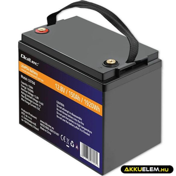 Qoltec LiFePO4 Akkumulátor 12.8V 150Ah 1920Wh BMS
