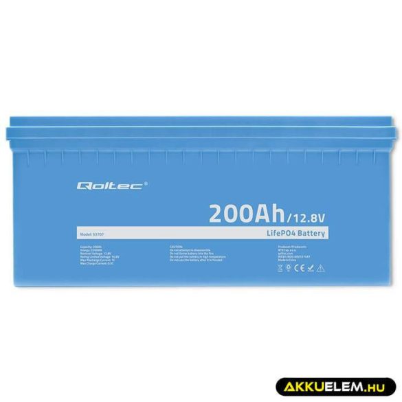 Qoltec LiFePO4 Akkumulátor 12.8V 200Ah 2560Wh BMS