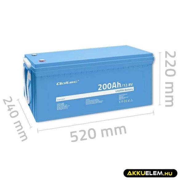 Qoltec LiFePO4 Akkumulátor 12.8V 200Ah 2560Wh BMS