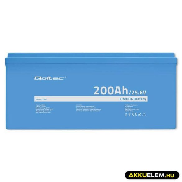 Qoltec LiFePO4 Akkumulátor 25.6V 200Ah W BMS