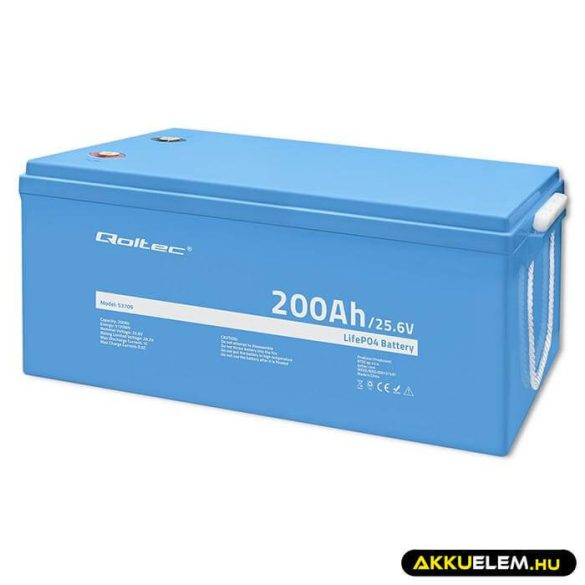 Qoltec LiFePO4 Akkumulátor 25.6V 200Ah W BMS