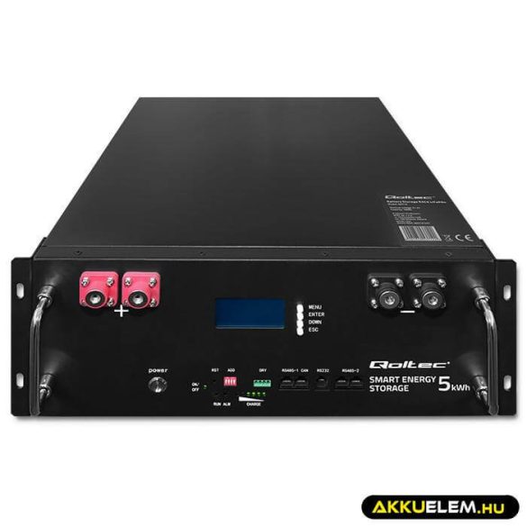 Qoltec Energiatároló RACK LiFePO4 5.12kWh 51.2V 100Ah BMS LCD