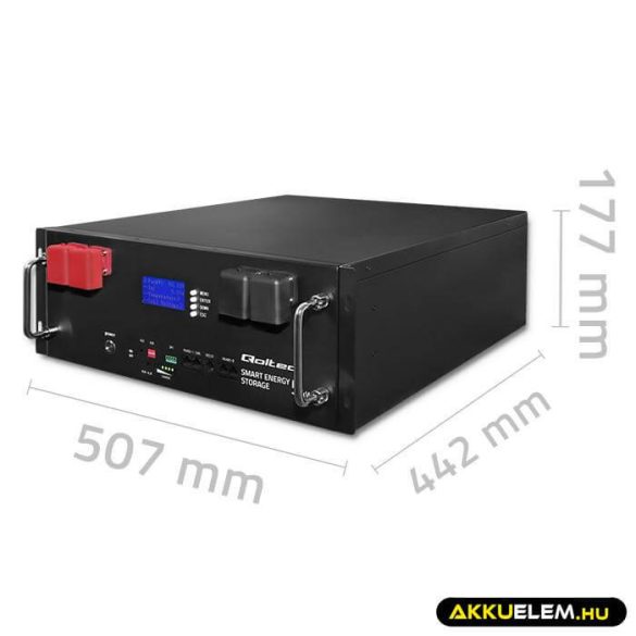 Qoltec Energiatároló RACK LiFePO4 5.12kWh 51.2V 100Ah BMS LCD