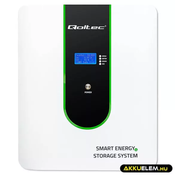 Qoltec Energiatároló LiFePO4 5.12kWh 51.2V 100Ah BMS LCD