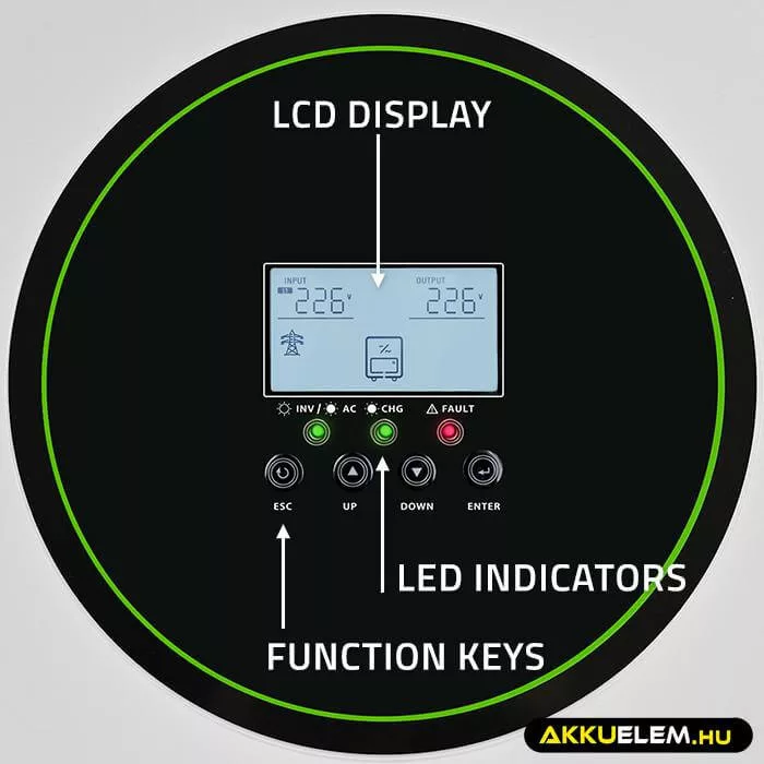 Qoltec Solar Inverter Off-Grid 11000W 160A 48V MPPT BMS Sinus (Wi-Fi opció)