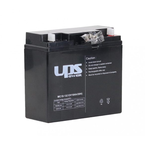 UPS Power 12V 18Ah zselés akkumulátor (MC18-12)