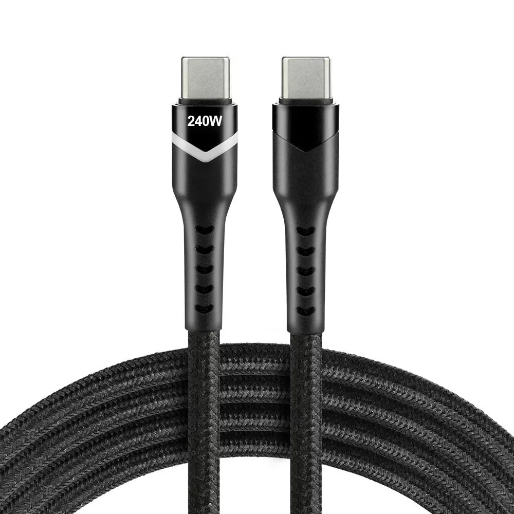 everActive USB-C - Type-C kábel PD 240W 2m Fekete + RGB LED