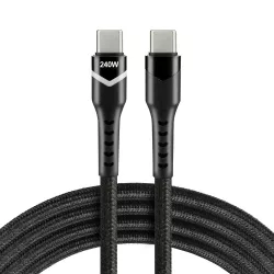 everActive USB-C - Type-C kábel PD 240W 2m Fekete + RGB LED