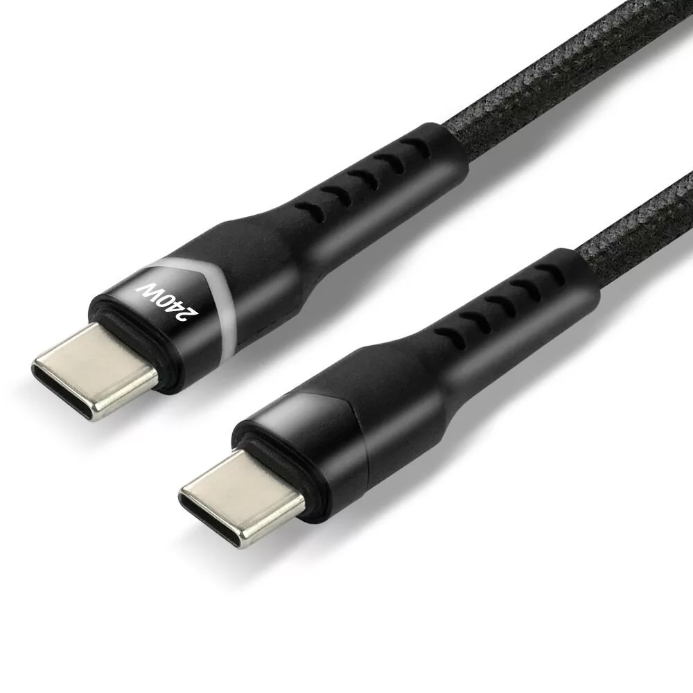 everActive USB-C - Type-C kábel PD 240W 2m Fekete + RGB LED