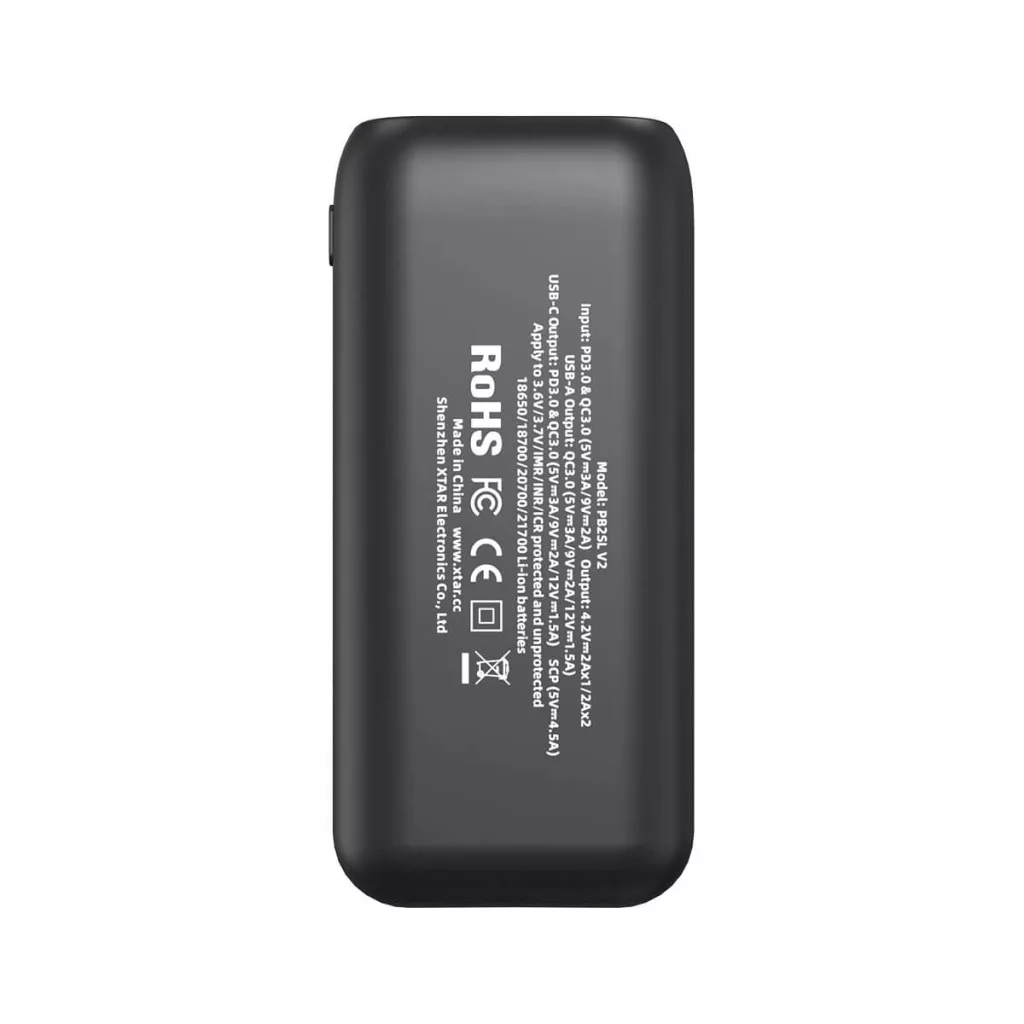 XTAR PB2SL V2  Li-ion akkutöltő 18650 FEKETE