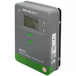   Qoltec Napelem Töltésvezérlő 12V/24V 30A MPPT SOLAR 2xUSB Bluetooth