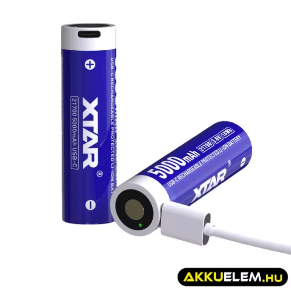 XTAR 21700 5000mAh 3,6V Li-Ion akkumulátor USB-C