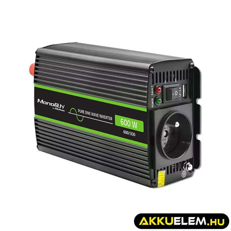 Qoltec színusz Inverter 300W (max. 600W) 24 V-ról 230V-ra