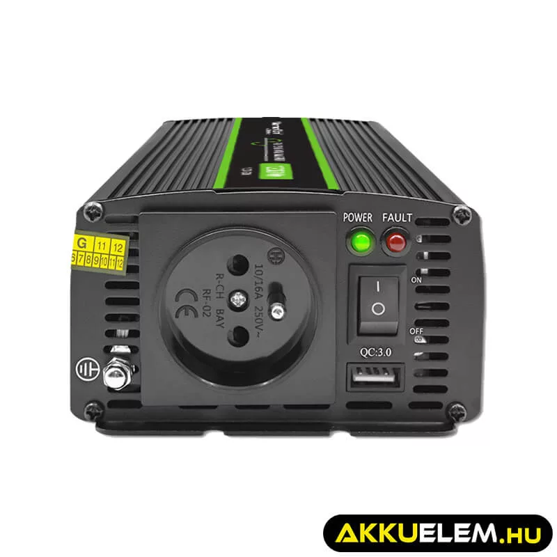 Qoltec színusz Inverter 600W (max. 1200W) 24 V-ról 230V-ra
