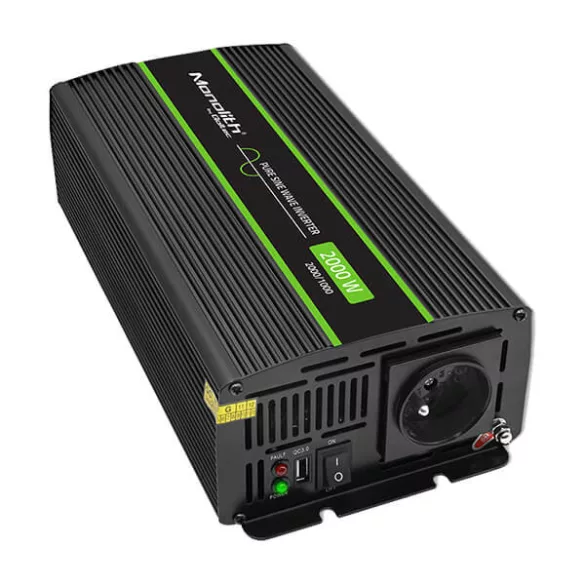 Qoltec színusz Inverter 1000W (max. 2000W) 24 V-ról 230V-ra