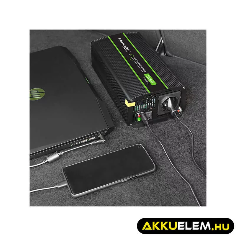 Qoltec színusz Inverter 1000W (max. 2000W) 24 V-ról 230V-ra