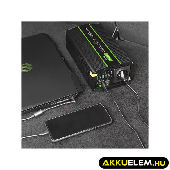 Qoltec színusz Inverter 1000W (max. 2000W) 24 V-ról 230V-ra