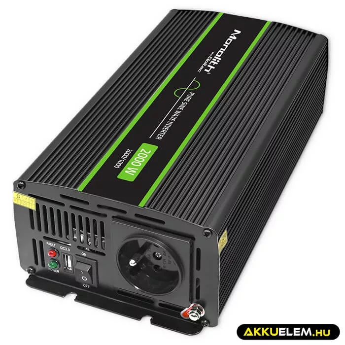 Qoltec színusz Inverter 1000W (max. 2000W) 24 V-ról 230V-ra