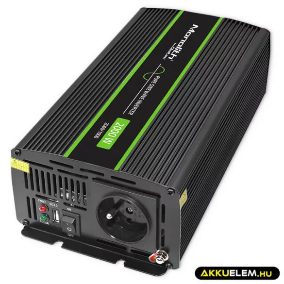 Qoltec színusz Inverter 1000W (max. 2000W) 24 V-ról 230V-ra