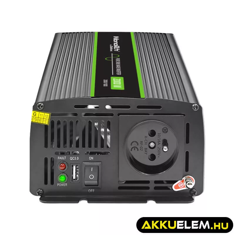 Qoltec színusz Inverter 1000W (max. 2000W) 24 V-ról 230V-ra