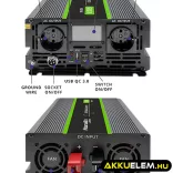 Qoltec színusz Inverter 3000W (max. 6000W) 24 V-ról 230V-ra LCD