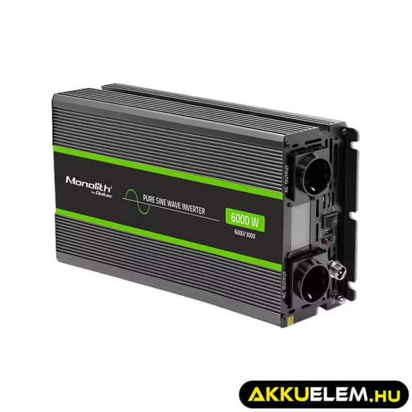 Qoltec színusz Inverter 3000W (max. 6000W) 24 V-ról 230V-ra LCD