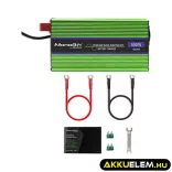 Qoltec színusz Inverter + Akkumulátor töltő, UPS 300W/600W 12V -> 230V