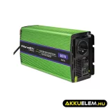 Qoltec színusz Inverter + Akkumulátor töltő, UPS 300W/600W 12V -> 230V