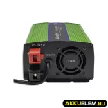 Qoltec színusz Inverter + Akkumulátor töltő, UPS 300W/600W 12V -> 230V